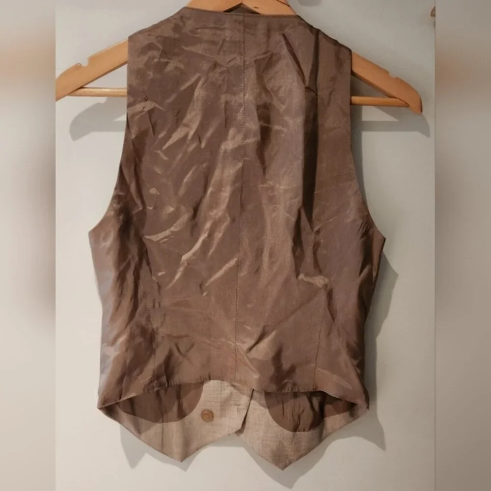 Tristan And Iseut Wool Blend‎ Tan Suit Vest Tailored Elegance